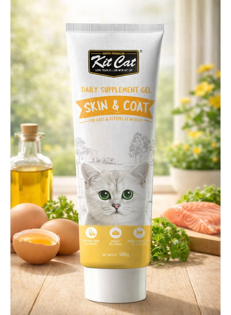 كيت كات سوبر بريميوم جل مكمل غذائي يومي (للبشرة والفراء) للقطط والكيتن 120 جرام - Image 1